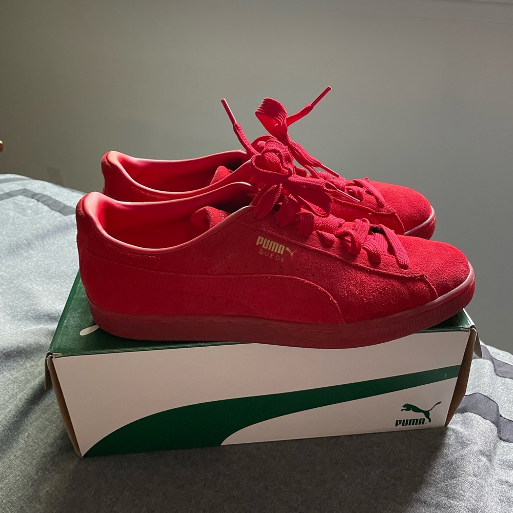 Red Puma Suede Shoes (worn only once)